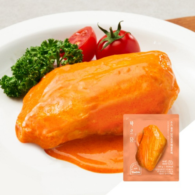 바르닭 소스품은 닭가슴살 매콤로제, 21개, 100g