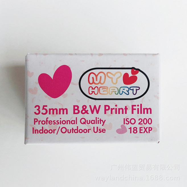 MY HEART 膠捲相機，附防水殼，復古傻瓜相機, 1個, 35mm黑白甜心膠捲（18張）