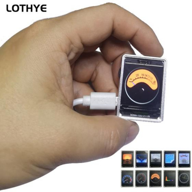 호환 음성 활성화 1.3 인치 음악 스펙트럼 리듬 레벨 표시기 VU 미터 HD LCD 컬러 아날로그 다중 모드 GPS