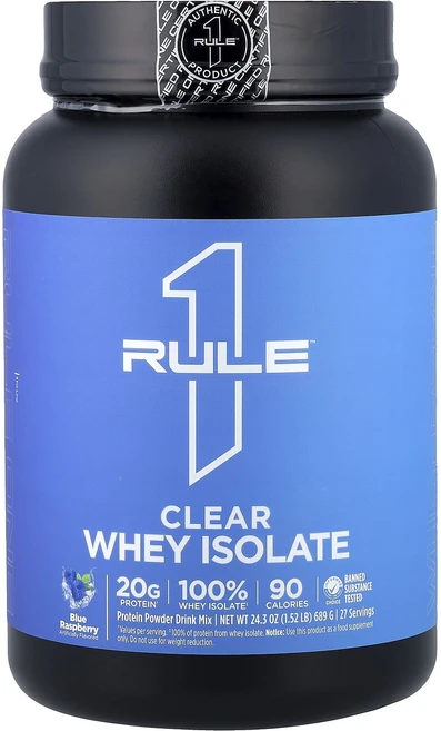 몸관리하세요 겨울입니다 Rule One Proteins Clear Isolate™ 블루 라즈베리 689g(1.52lb) 특별관리진행, RuleOneProteinsClearIsolate블루라, 1개, 689g - 쿠팡