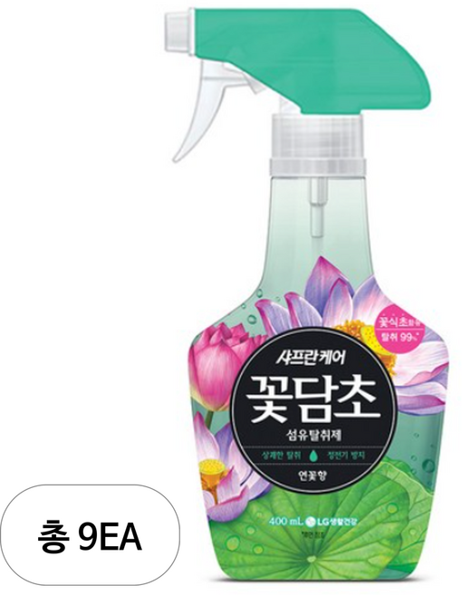 샤프란 꽃담초 섬유탈취제 연꽃향 본품, 400ml, 9개
