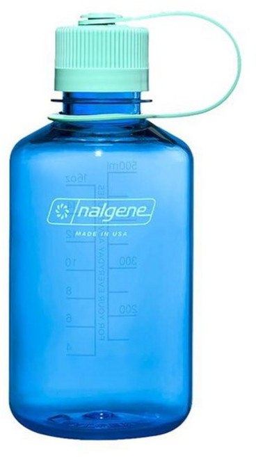 Nalgene 473.2ml(16온스) 좁은 입구 물병 슬림 컵 홀더 사이즈 BPA 프리 내구성 및 누출 방지 경량 여행용 병 콘플라워 블루