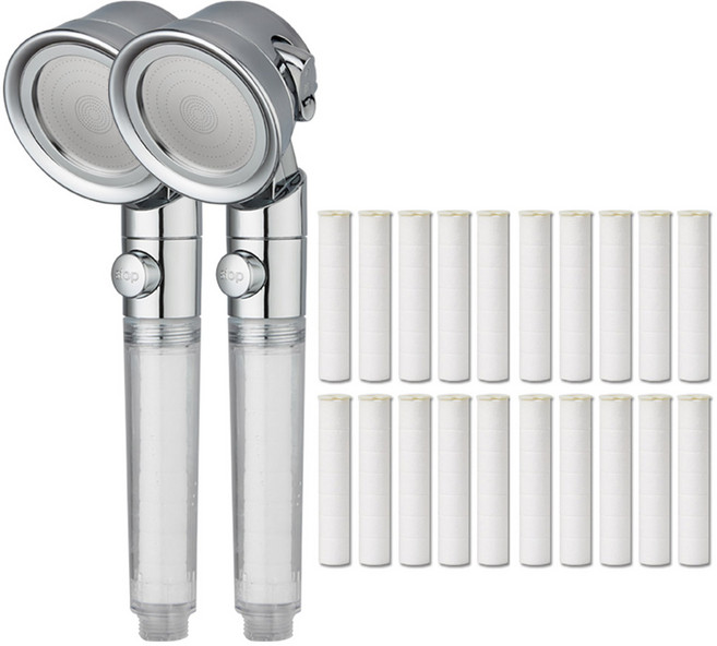 벨라워시 3단조절 수압상승 온오프 필터 샤워기 세트, 샤워기1+필터10, 2개