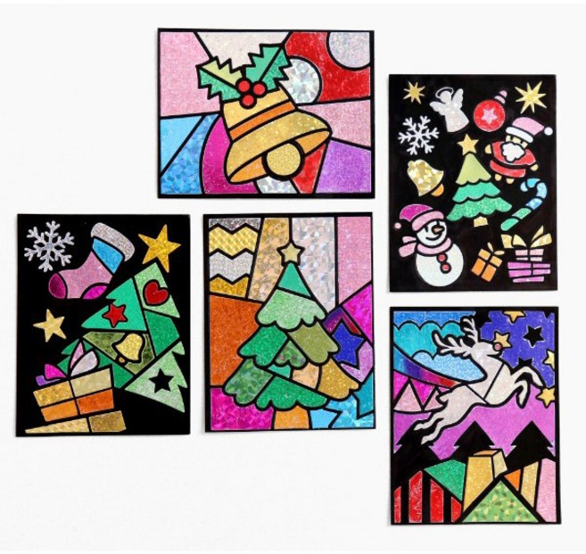 민화샵 포일 아트 세트 만들기 꾸미기 팝아트 동물 캐릭터 크리스마스, 2. 크리스마스 포일아트 (루돌프), 1개