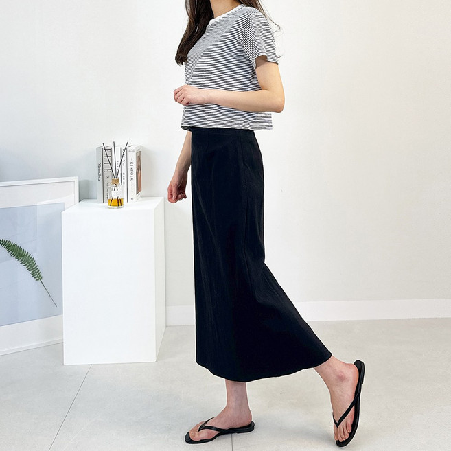 나트랑 밴딩 롱스커트 숏/롱 빅사이즈 H라인 슬림핏 편한 여성 데일리 스커트 봄 여름 가을 치마