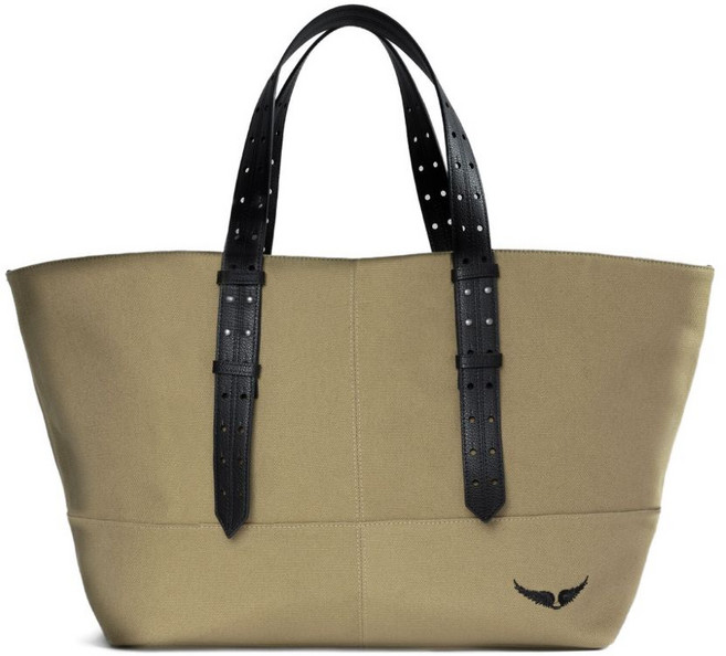 쟈딕앤볼테르 레더 트리밍 캔버스 토트 백