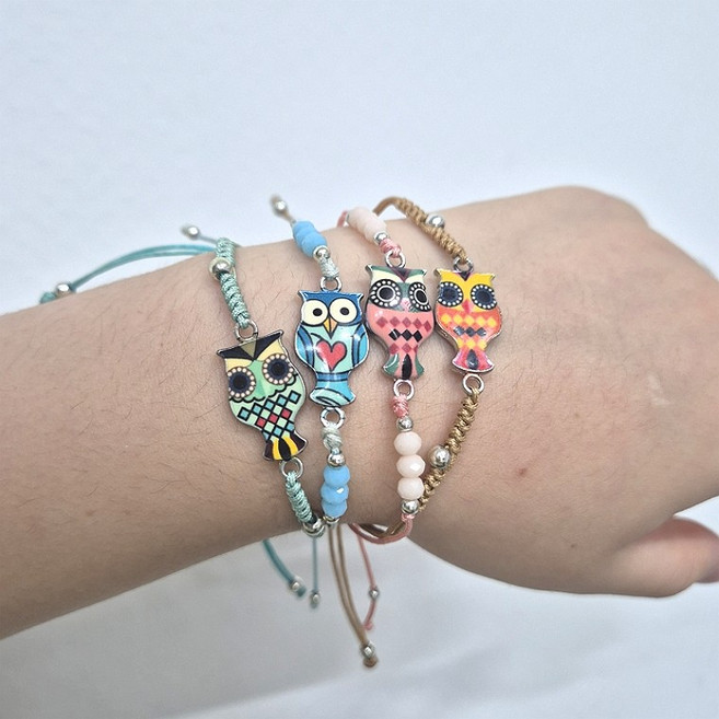 부엉이 핸드메이드 태국 매듭팔찌 소품샵 랜덤디자인1P 기념품