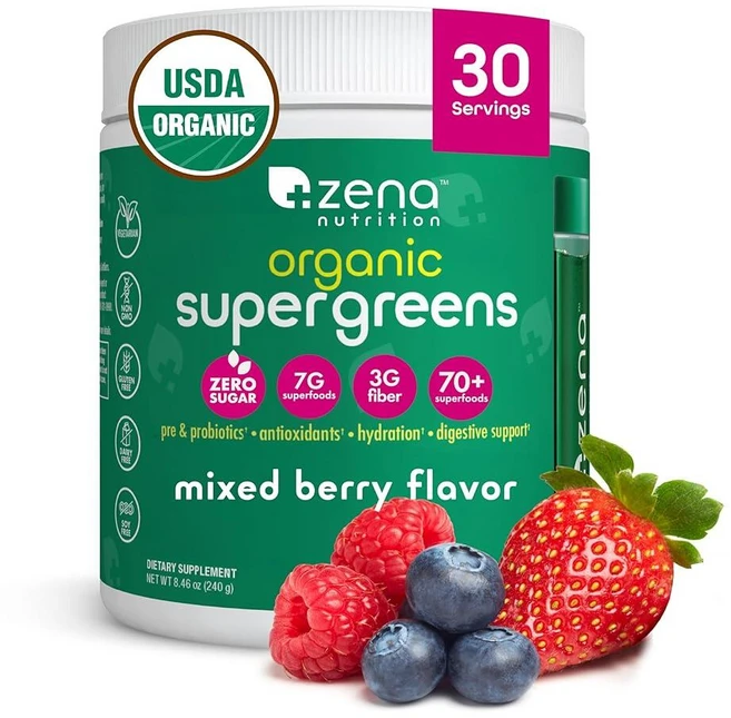 Zena Nutrition 슈퍼 그린 믹스 베리 파우더 240g, Zena Fit Nutrition 슈퍼 그린 파우더 7, 1개 - 쿠팡