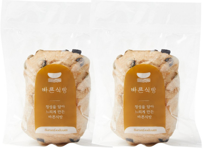 바른식방 그린올리브 치아바타 (유기농통밀), 2개, 210g