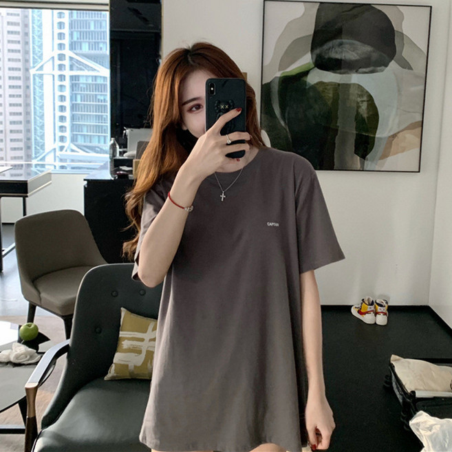 韓版中長款女生長版T恤 寬鬆舒適 修身顯瘦 時尚百搭