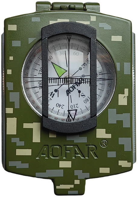 오파 AOFAR AF-4580 초정밀 군용 나침반 등산 캠핑, 국방색, 1개