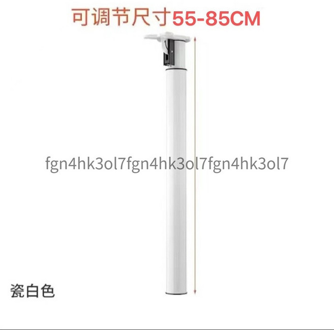 可伸縮桌腿圓形桌面房車傢俱餐桌, 摺疊款白色55-85cm
