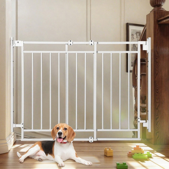 HK.sell 펫리움 폭길이조절 문턱없는 안전문, 1개, 화이트