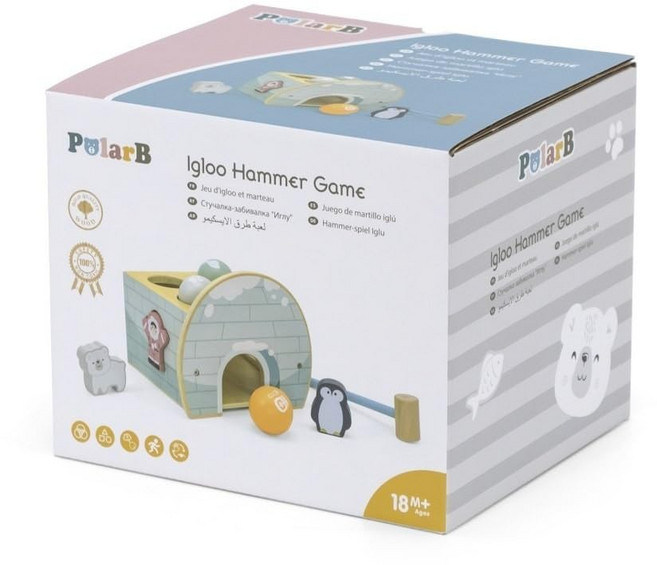 PolarB 폴라비 망치 게임 나무 장난감 TYPR44097, 1개