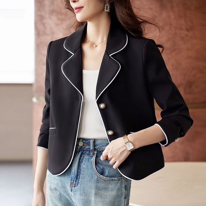FANSYLI 고급스러운 정장자켓 여성 봄가을 트렌디한 숏정장 디자인감 커리어 캐주얼 루즈핏 정장코트 W2410O04