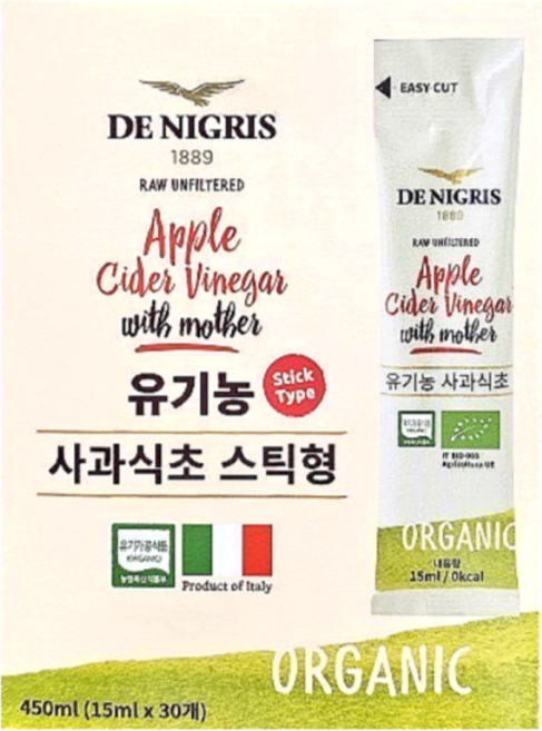데니그리스 유기농 사과식초 스틱형 30p, 450ml, 1개
