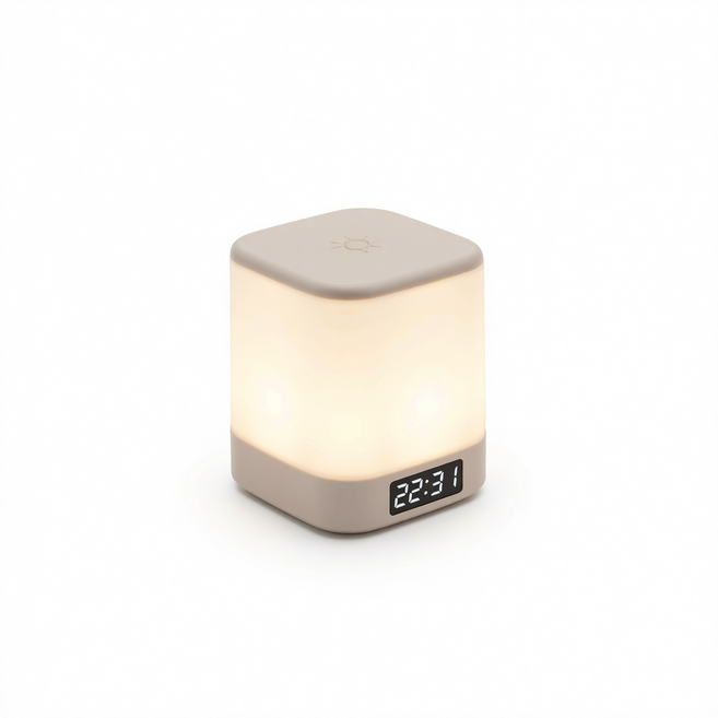 聲控充電檯燈, 帶時鐘觸控調光款充插兩用 - 7200毫安 4W, 1件