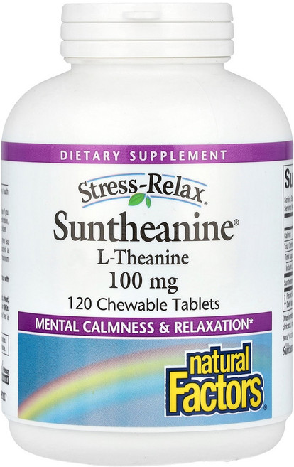 내추럴팩터스 선테아닌 100mg 120개 츄어블정제, 1개, 120정