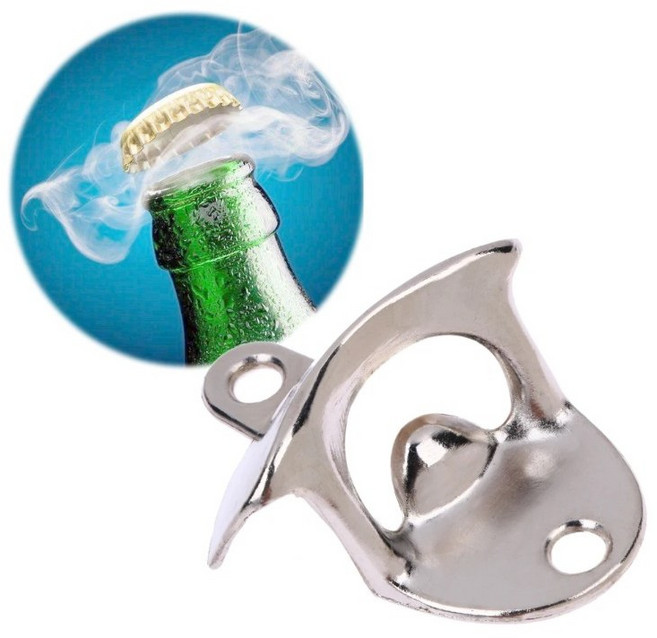 비엘스키 벽 장착 병따개 뚜껑 와인 맥주 개봉 용품, 1개, 오프너브론즈 BL00179
