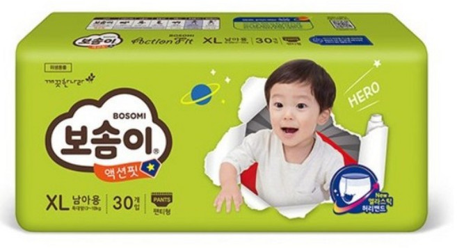 보솜이 액션핏 팬티형 기저귀 남아용 특대형(13~18kg), 특대형(XL), 90매