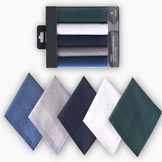 남자손수건 순면 체크무늬 남성 5종세트