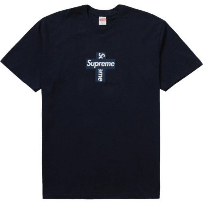 [슈프림] Supreme Cross Box Logo Tee Navy