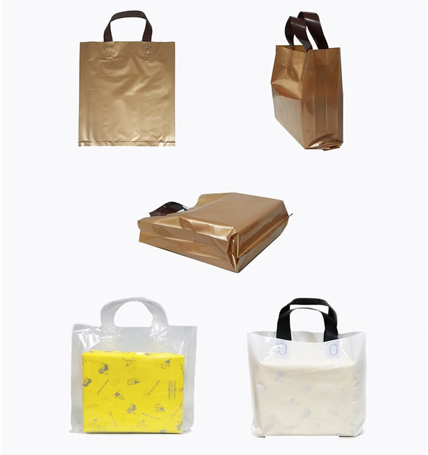 [비닐어게인] 비닐쇼핑백 PE 루프 손잡이 비닐봉투 선물 포장 옷가게 쇼핑봉투, 1개, 투명