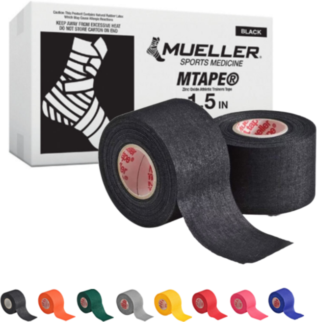 Mueller 뮬러 M테이프 C테이프 스포츠 테이핑 압박 고정, 블랙, 3개