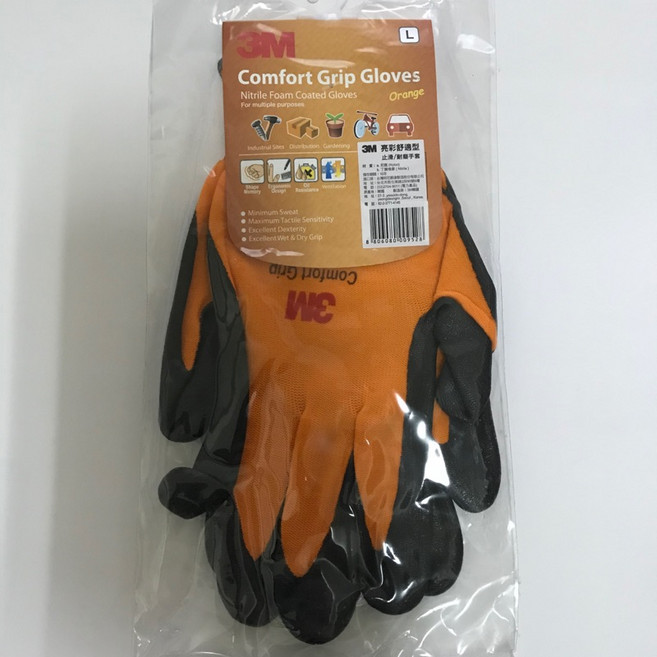 3M 沾膠防滑工作手套 韓國製 含稅價, Orange, 1個