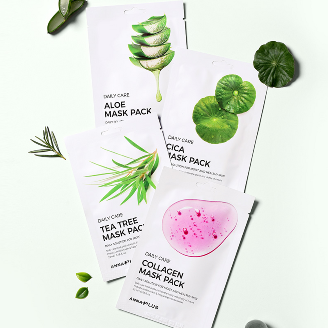 안나플러스 콜라겐 알로에 티트리 시카 마스크팩 4종 x 25매, 100개입, 1개