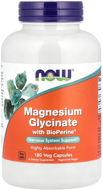 단백질 비타민 철분 마그내슘 칼슘 NOW Foods Magnesium Glycinate With BioPerine® 180 Veg Capsules 고루고루섭취해주세요, 1개 - 쿠팡