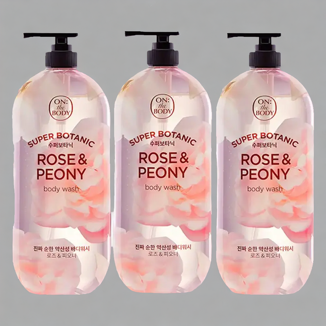 온더바디 수퍼보타닉 로즈 앤 버베나 바디워시, 3개