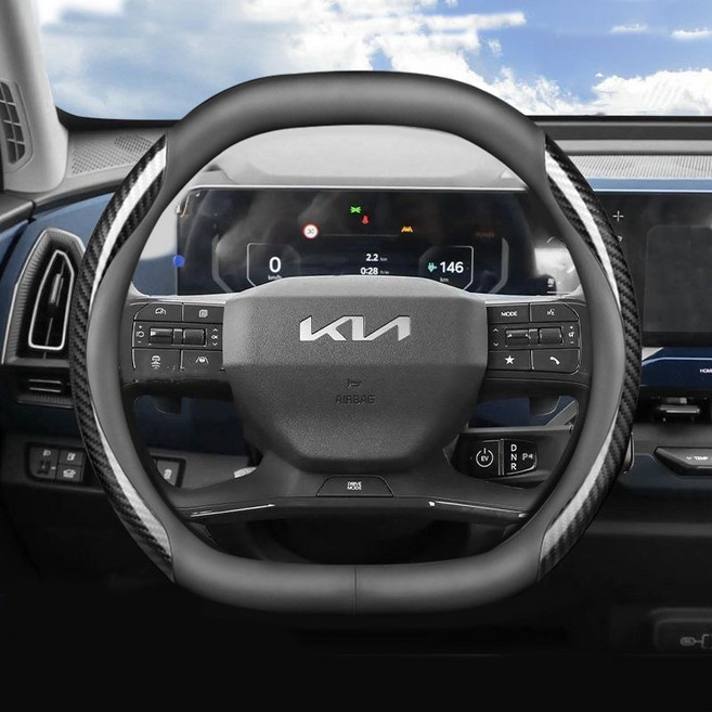 카엣지 더블 D컷 프리미엄 나파가죽 카본 핸들커버, 블랙 카본(DB-D)