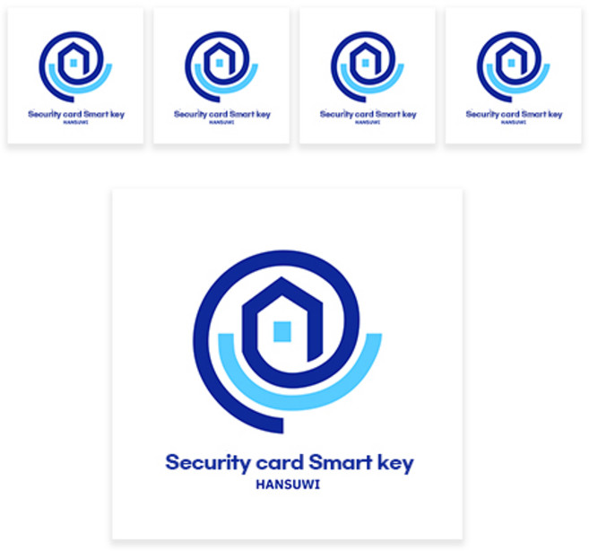 한수위 도어락 범용 호환 스티커 키 5개입 부착형 보조키, 5개