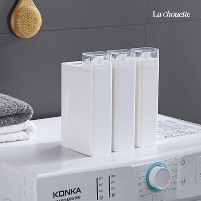 라슈에뜨 깔끔 세제 소분 용기 세탁 베이킹소다 과탄산 구연산 세제 사각 디스펜서, 1L (라벨스티커 포함), 1개