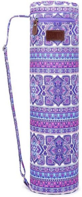 요가 매트 가방 전면 지퍼 운동용 캔버스 캐리어 백 여성 및 남성용 - 이중 수납 포켓 손쉬운 접근 조절 가능한 어깨 끈과 손잡이 대부분의 매트에 적합, Lily, 1개