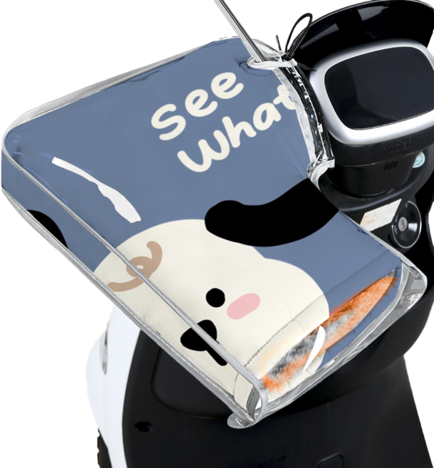 SUUNI 큐트 스타일 - 전동 스쿠터 오토바이용 방한방수 핸들 커버 오토바이 손토시, 큐티 강아지