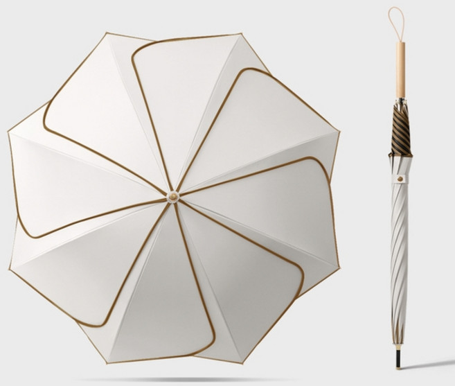 REGN 아이리스 슬림 입체 꽃우산 원목손잡이 우양산
