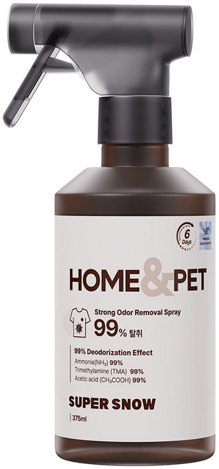 슈퍼스노우 홈앤펫 탈취제 섬유향수 패브릭 화장실 집안 음식 요리 악취 냄새 제거 노인 반려동물 강아지 고양이, 1개, 375ml
