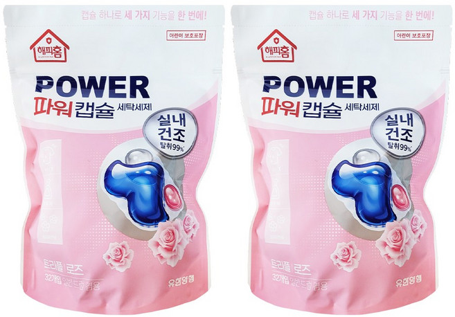 해피홈 파워캡슐 트리플 로즈 32입 x 2개, 32개입