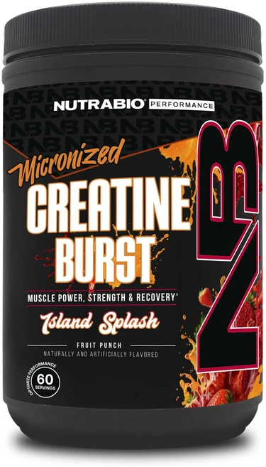 뉴트라바이오 마이크로나이즈 크레아틴 버스트 아일랜드 스플레쉬 프루트 펀치 맛 분말, 379g, 1개 - 쿠팡