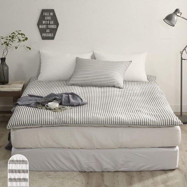 아토앤알로 엘리 시어서커 여름 토퍼커버 Q