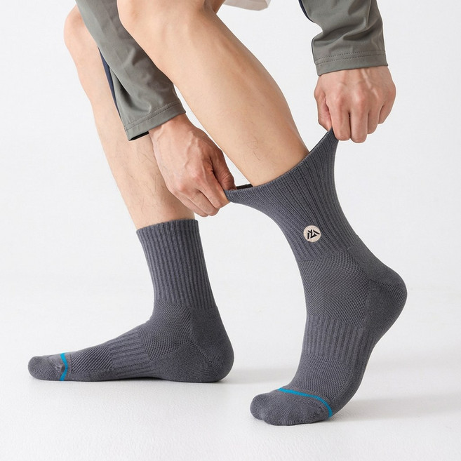 ZHEYE 고밀도 러닝 양말 마라톤 등산 스포츠 기능성 메쉬 장목, 2개, 회색