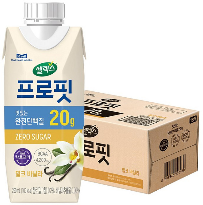 셀렉스 프로핏 밀크 바닐라, 250ml, 18개