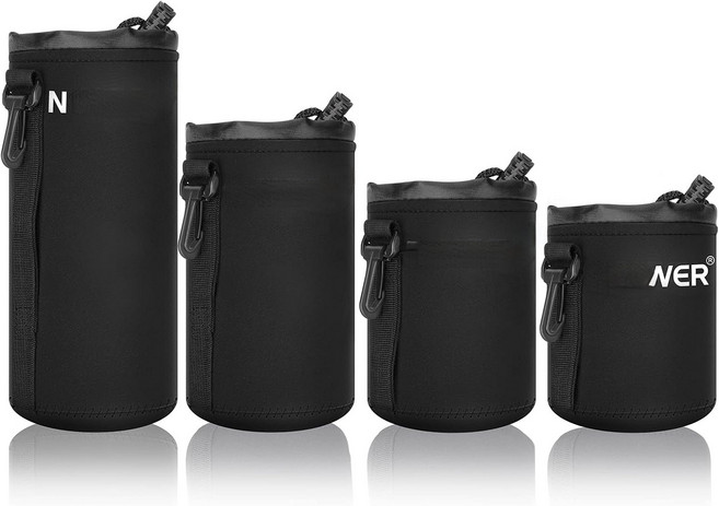 DSLR 카메라 렌즈캐논 니콘 소니 올림푸스 파나소닉에 적합를 위한 두꺼운 보호 네오프렌이 포함된 새로운 4X 렌즈 케이스 파우치 백: 소형 중형 대형 XL 사이즈, 9.8 x 7.1 3.1