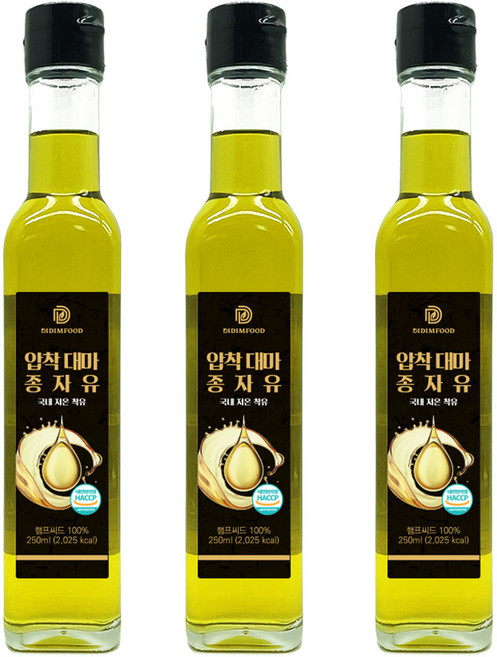 HACCP 대마종자유 오일 250ml 햄프씨드, 3개