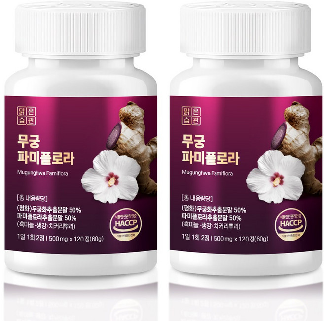 무궁 플로라 핏 무궁화 파미플로라 식약청인증, 2개, 120정
