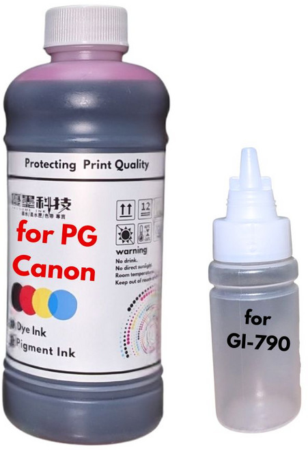 優墨科技 墨水 相容Canon GI-71/70 G3010 G2002 G3000, 紅M 防水 500ml,GI-790, 1個