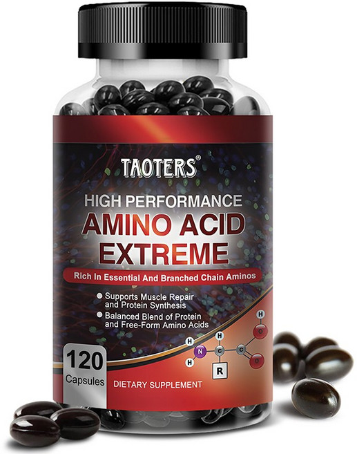 프리미엄 보디빌더 아미노산 캡슐 - 힘 지구력 단백질 합성 촉진 근육량 복근 및 에너지 증가에 도움, 1개, 60회분