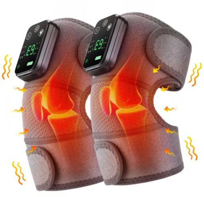 온열허리패드 전기 무릎 온도 마사지기 다리 관절 버팀대 열 진동 마사지 팔꿈치 어깨 지지대 3 1, 없음